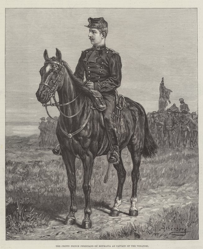 O príncipe herdeiro Fernando da Roumania como capitão dos Venatori de Johann Nepomuk Schonberg