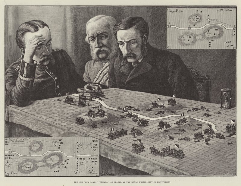 O Novo Jogo de Guerra, Polemos, como jogado na Royal United Service Institution de Johann Nepomuk Schonberg
