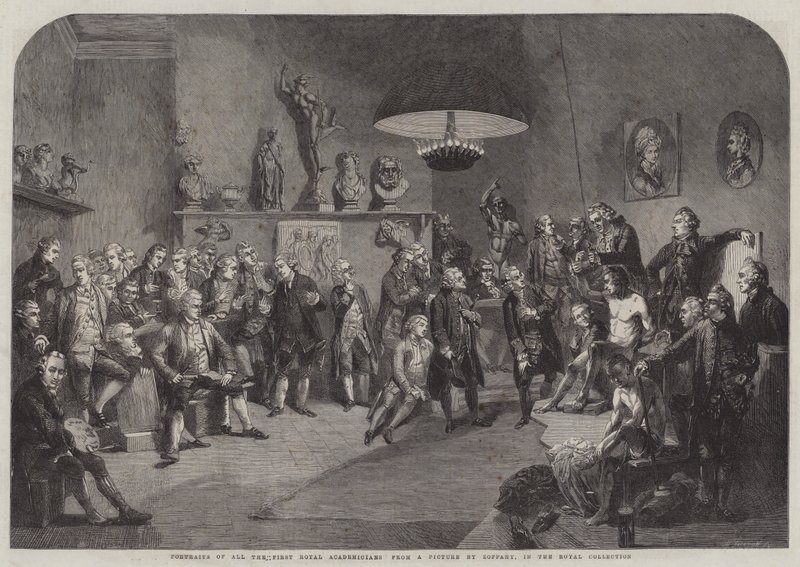 Retratos de todos os primeiros acadêmicos reais de Johan Joseph Zoffany