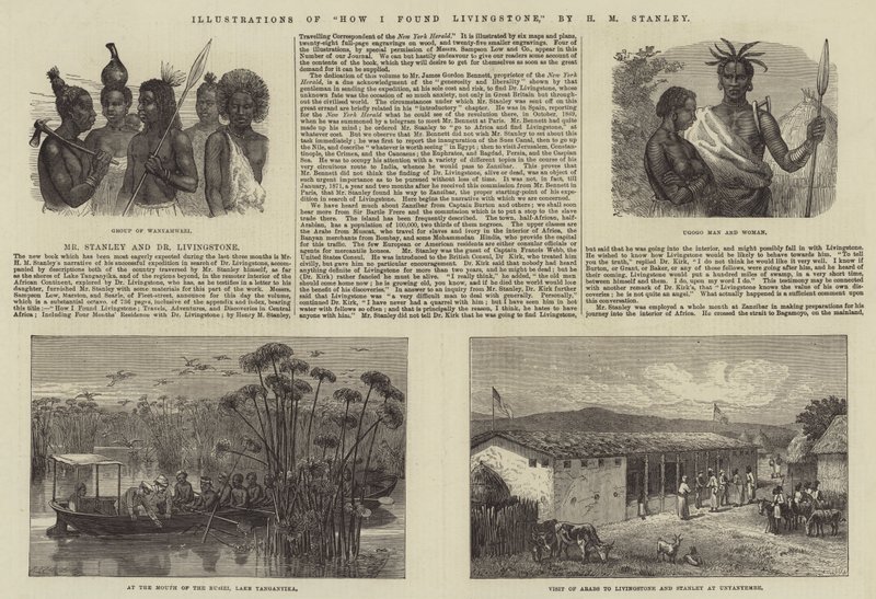 Ilustrações de como eu encontrei Livingstone, por HM Stanley de Johann Baptist Zwecker