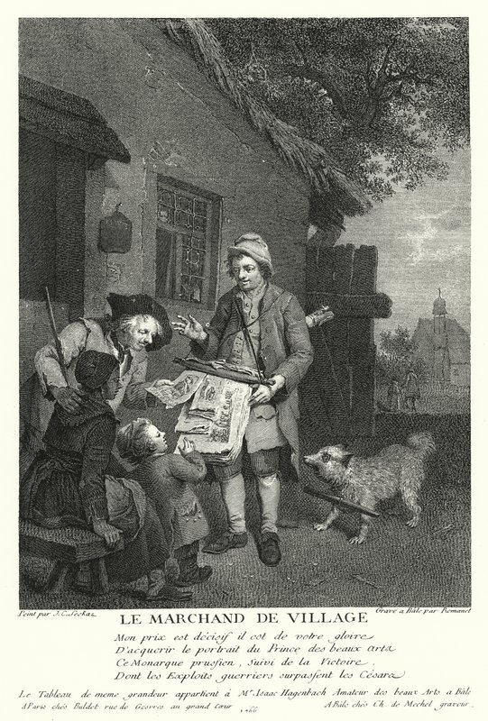 The Village Merchant (gravura) de Johann Conrad Seekatz