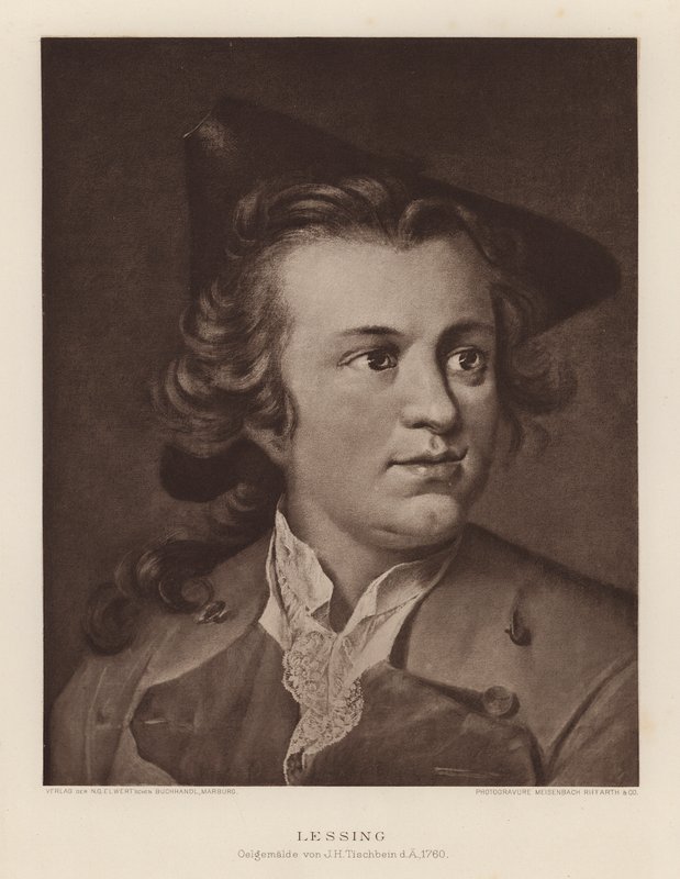 Gotthold Ephraim Lessing, dramaturgo e filósofo alemão (litografia) de Johann Heinrich Tischbein