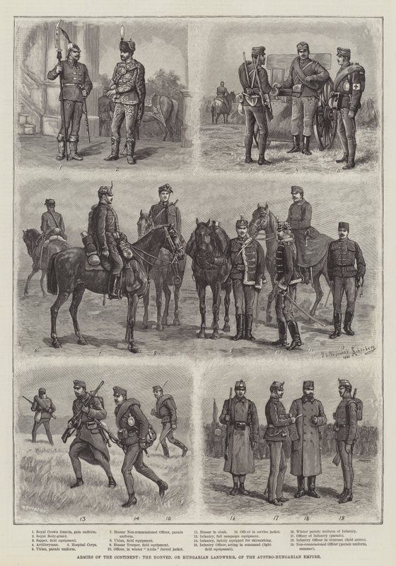 Exércitos do Continente, o Honved ou Húngaro Landwehr, do Império Austro-Húngaro de Johann Nepomuk Schonberg