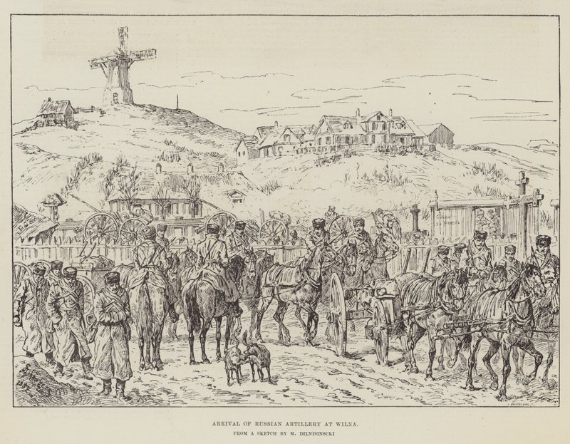 Chegada da artilharia russa em Wilna de Johann Nepomuk Schonberg