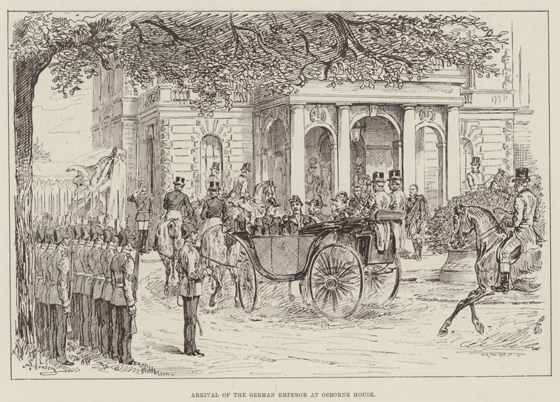 Chegada do imperador alemão na casa de Osborne de Johann Nepomuk Schonberg