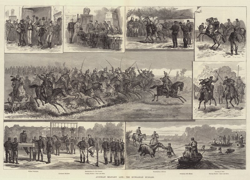 Vida militar austríaca, os hussardos húngaros de Johann Nepomuk Schonberg
