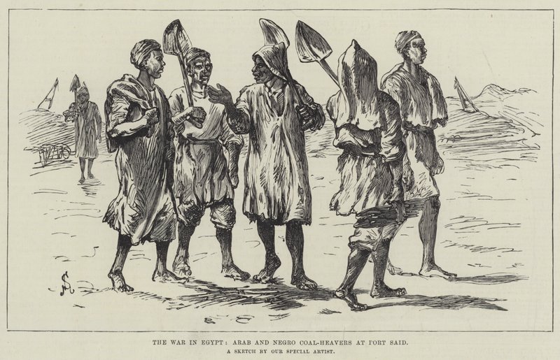 A guerra no Egipto, Árabe e os carvoeiros de volta no Porto Said de Johann Nepomuk Schonberg