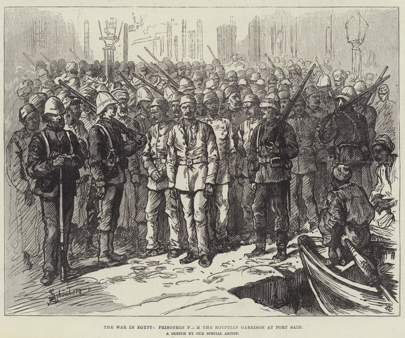 A guerra no Egito, prisioneiros da guarnição egípcia em Port Said de Johann Nepomuk Schonberg