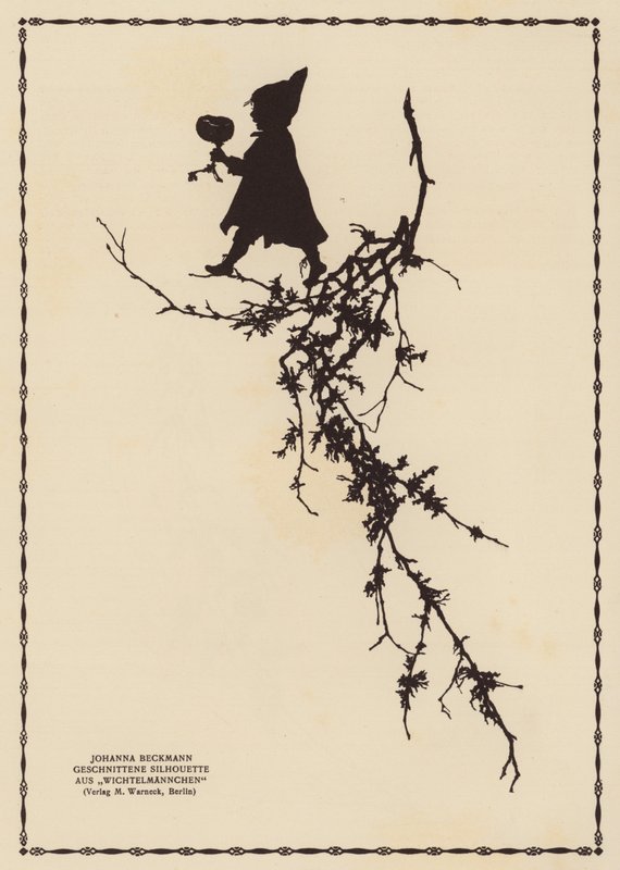 Silhueta de um duende (litografia) de Johanna Beckmann