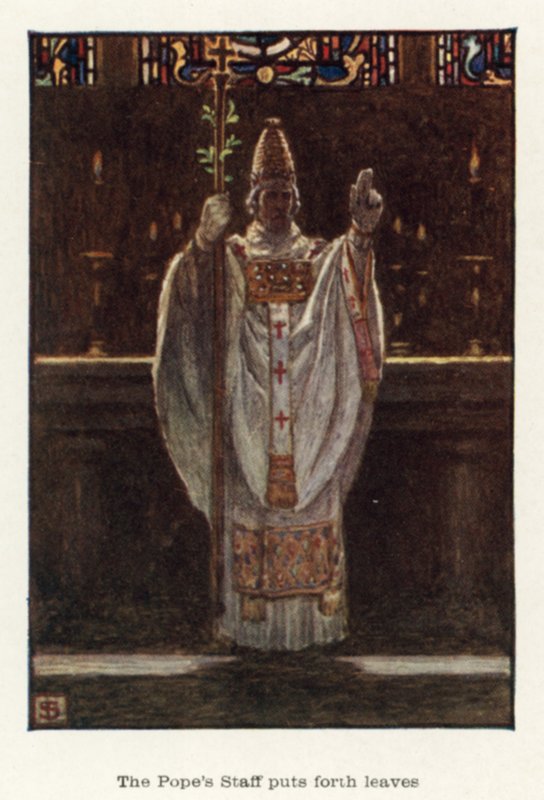 Cajado do Papa coloca adiante folhas de John Byam Liston Shaw