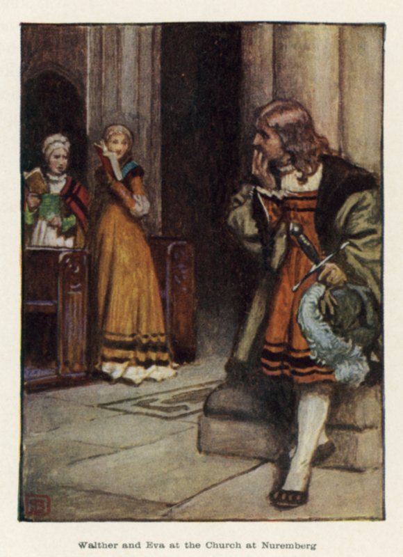 Walther e Eva na igreja em Nuremberg de John Byam Liston Shaw