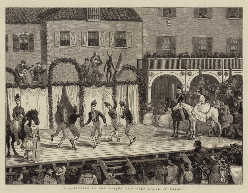Uma pastorale nas províncias bascas, dança de Satans de John Charles Dollman