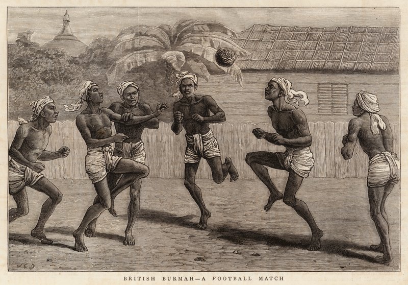 British Burmah, um jogo de futebol de John Charles Dollman