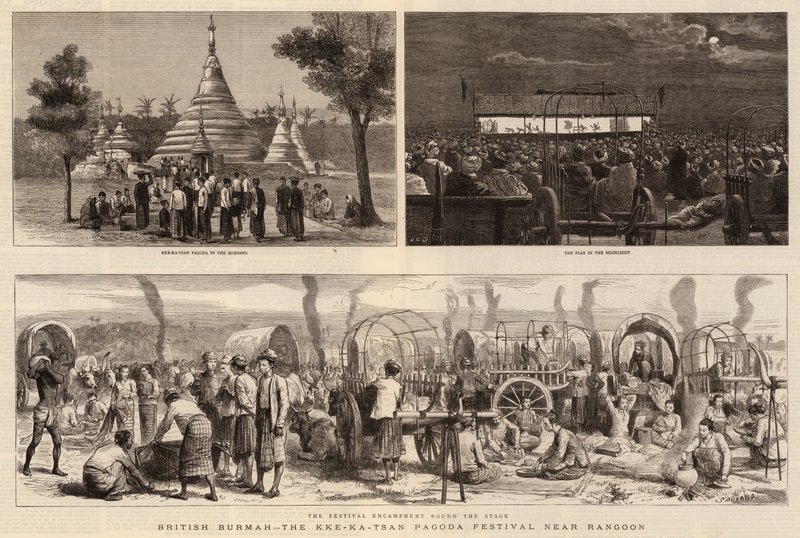 Burmah Britânica, o Festival de Pagodes de Kke-Ka-Tsan perto de Rangoon de John Charles Dollman