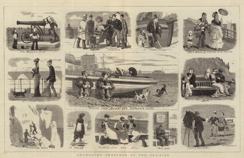 Esboços de Personagem no Lado do Mar de John Charles Dollman