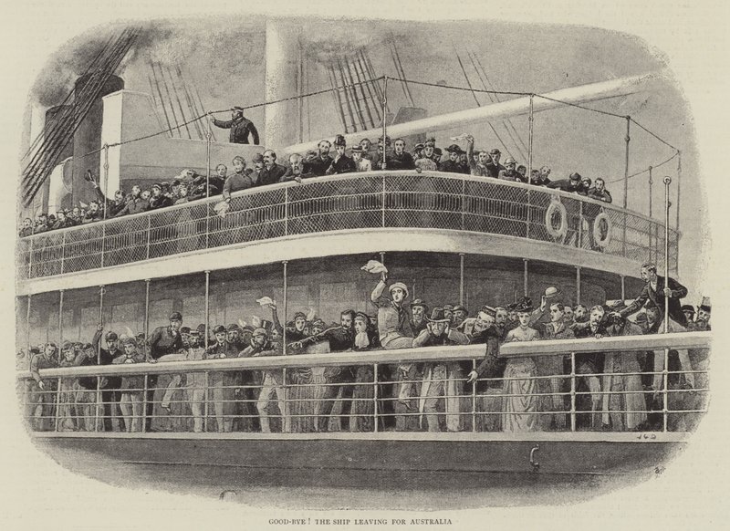 Tchau! O navio saindo para a Austrália de John Charles Dollman