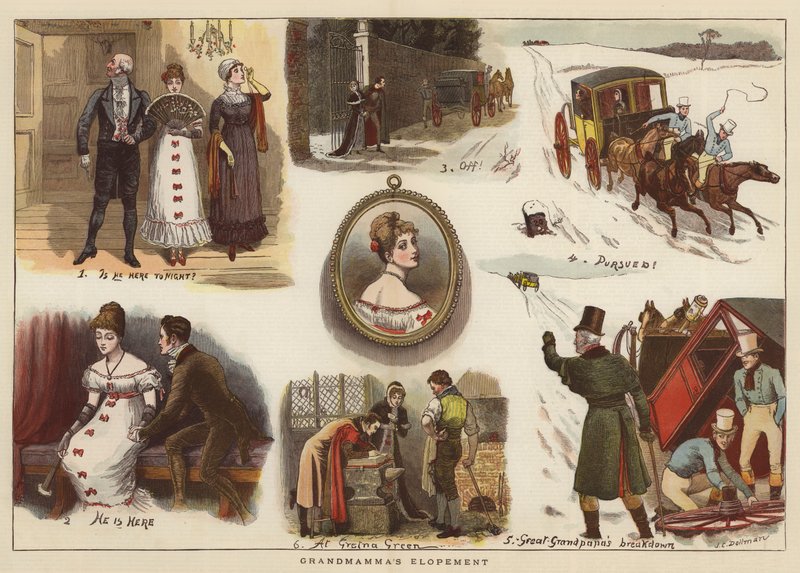Elopement do Grandmamma (chromolitho) de John Charles Dollman