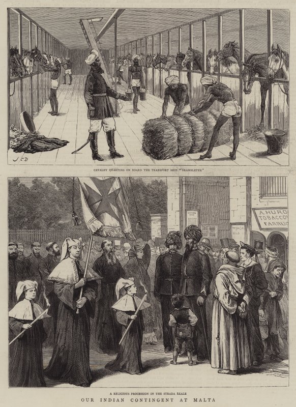 Nosso Contingente Indiano em Malta de John Charles Dollman