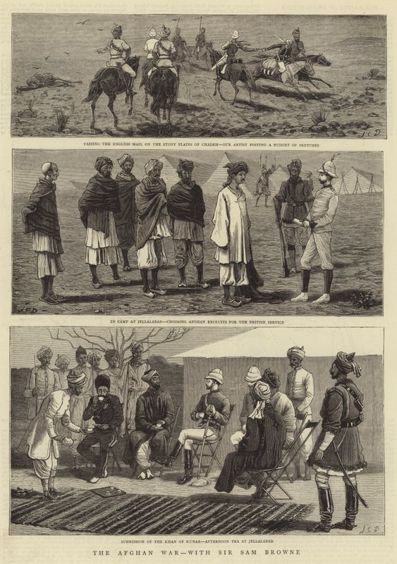 A Guerra do Afeganistão, com Sir Samuel Browne de John Charles Dollman