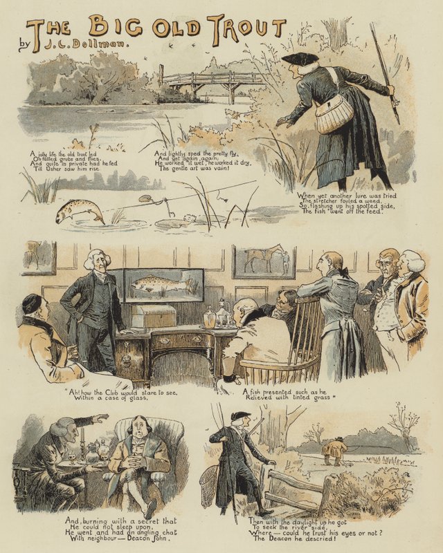 A grande e velha truta (cromolitho) de John Charles Dollman