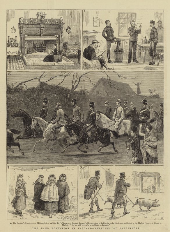 A agitação da terra na Irlanda, Sketches at Ballinrobe de John Charles Dollman