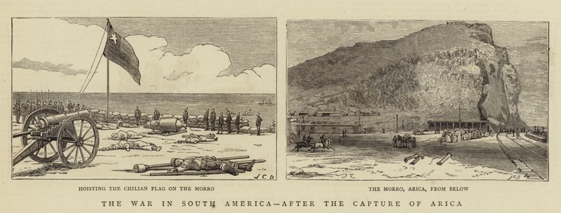 A guerra na América do Sul, após a captura de Arica de John Charles Dollman