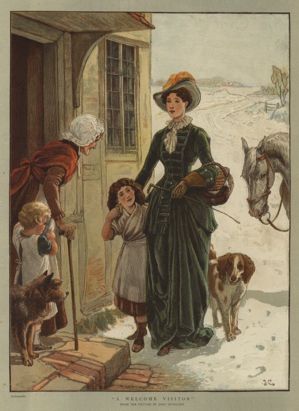 Um visitante de boas-vindas (chromolitho) de John Charlton