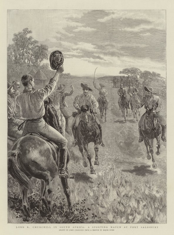Lord R Churchill na África do Sul, um jogo esportivo no Fort Salisbury de John Charlton