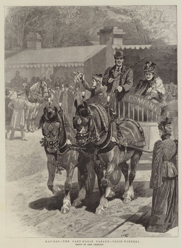 Dia de maio, o desfile de carroça, ganhadores de prêmios de John Charlton