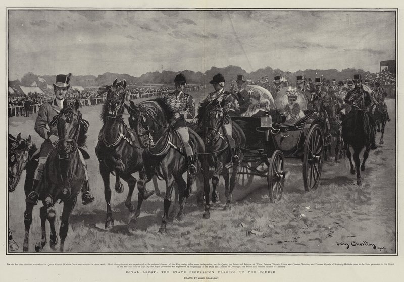 Royal Ascot, a Procissão de Estado passando pelo Curso de John Charlton