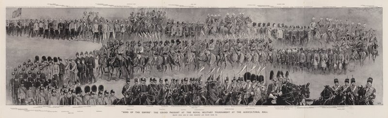Filhos do Império, o Grand Pageant no Royal Military Tournament no Agricultural Hall de John Charlton
