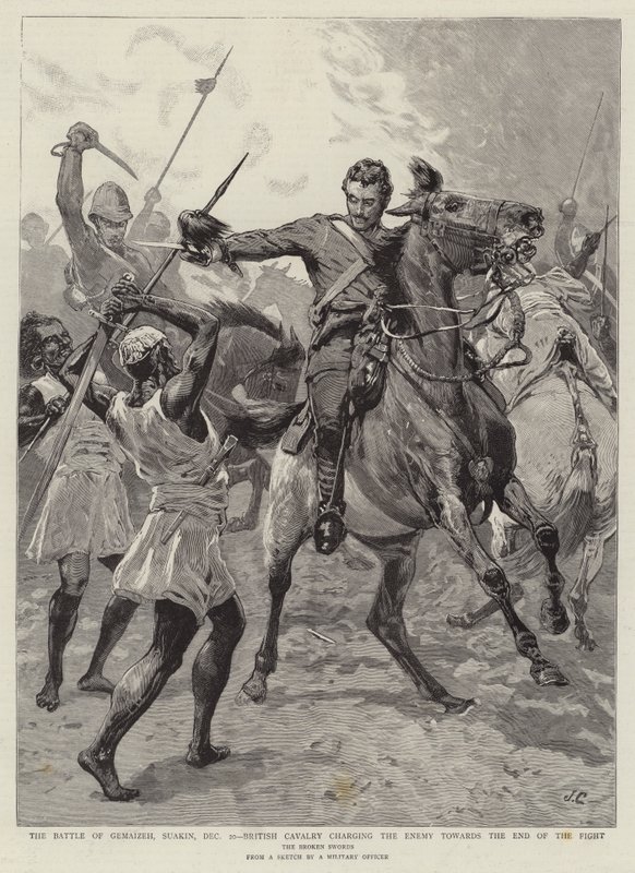 A Batalha de Gemaizeh, Suakin, 20 de dezembro, Cavalaria Britânica atacando o Inimigo em direção ao Fim da Luta de John Charlton