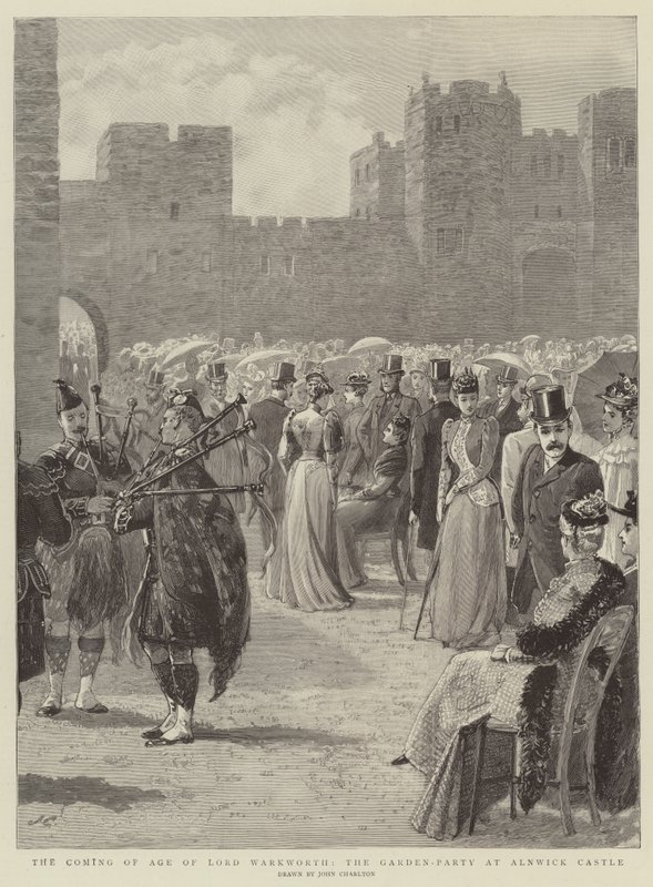 A vinda da idade de Lord Warkworth, o jardim-partido no castelo de Alnwick de John Charlton