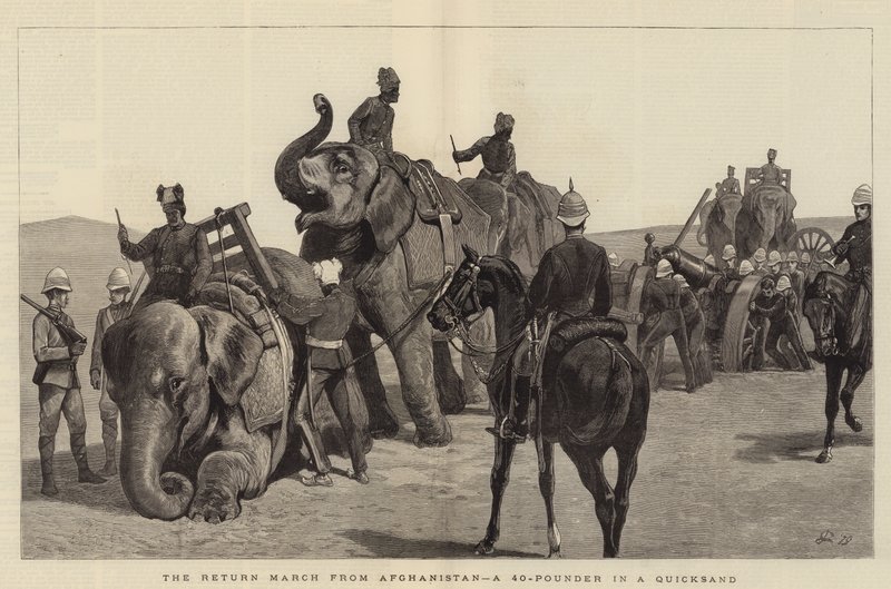O retorno de março do Afeganistão, um 40-Pounder em um Quicksand de John Charlton