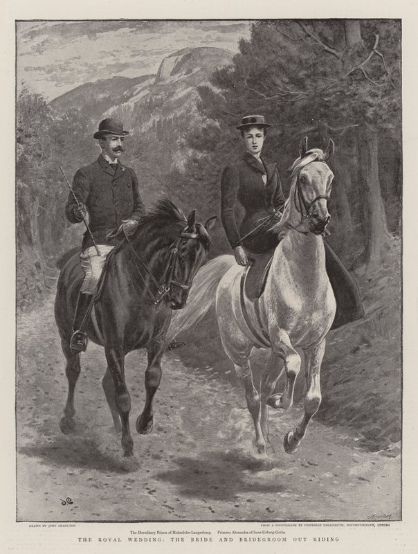 O Casamento Real, a Noiva e o Noivo Cavalgando de John Charlton
