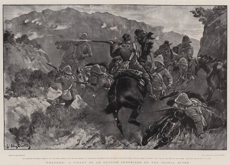 Preso, um piquete de um posto avançado surpreendeu no rio Tugela de John Charlton