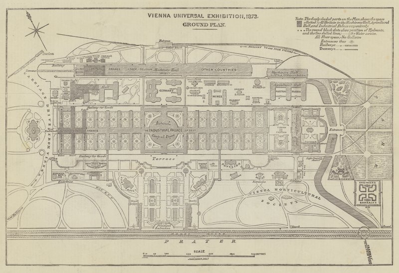 Planta do solo da Exposição Universal de Viena, 1873 de John Dower
