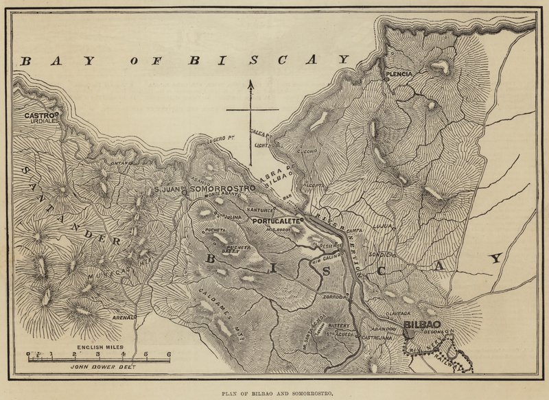 Plano de Bilbao e Somorrostro de John Dower