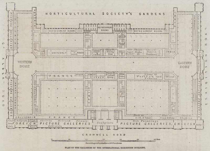 Plano das Galerias do Edifício da Exposição Internacional de John Dower