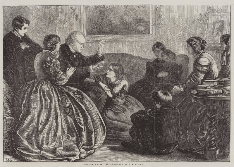 Christmas Story-Telling de John Everett Millais