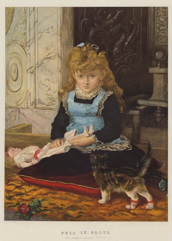 Gato de Botas (cromolitro) de John Everett Millais
