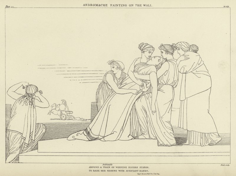 Andrômaca desmaiando na parede de John Flaxman
