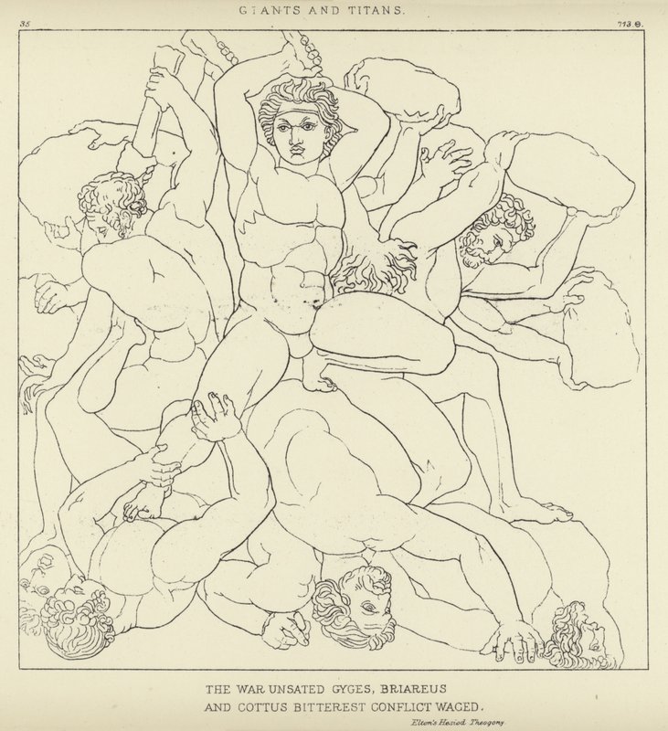 Gigantes e Titãs de John Flaxman