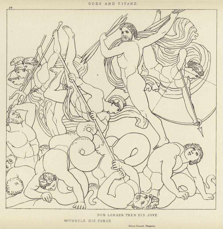 Deuses e Titãs de John Flaxman