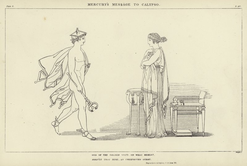 Mensagem de Mercúrio ao Calypso de John Flaxman