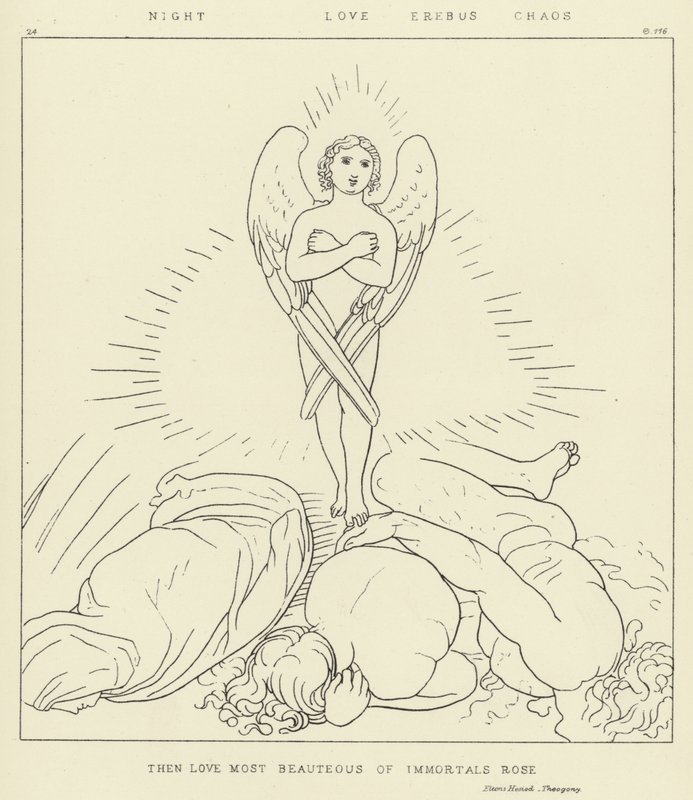 Noite, Amor, Erebus, Caos de John Flaxman