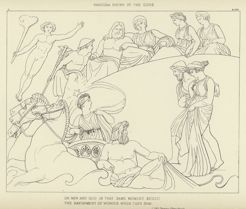 Pandora shewn aos deuses de John Flaxman