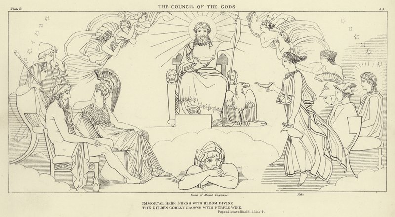 O Conselho dos Deuses de John Flaxman
