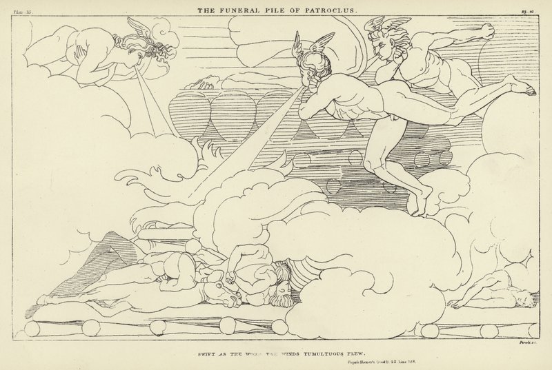 A Pilha Funeral de Pátroclo de John Flaxman
