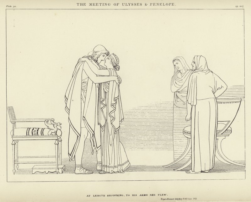 O Encontro de Ulisses e Penélope de John Flaxman